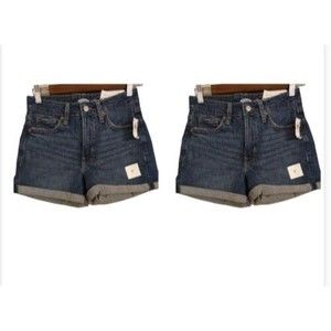 Old Navy Cuffed Lot Of 2  Denim Jean Shorts Womens Medium Wash Size 0